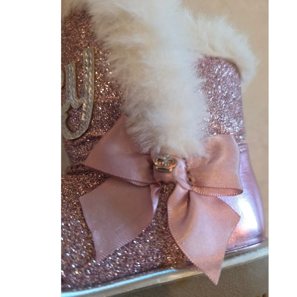 Juicy Couture Toddler Boots SZ 6M Style CB1350 Faux Fur McBling Barbiecore glam
